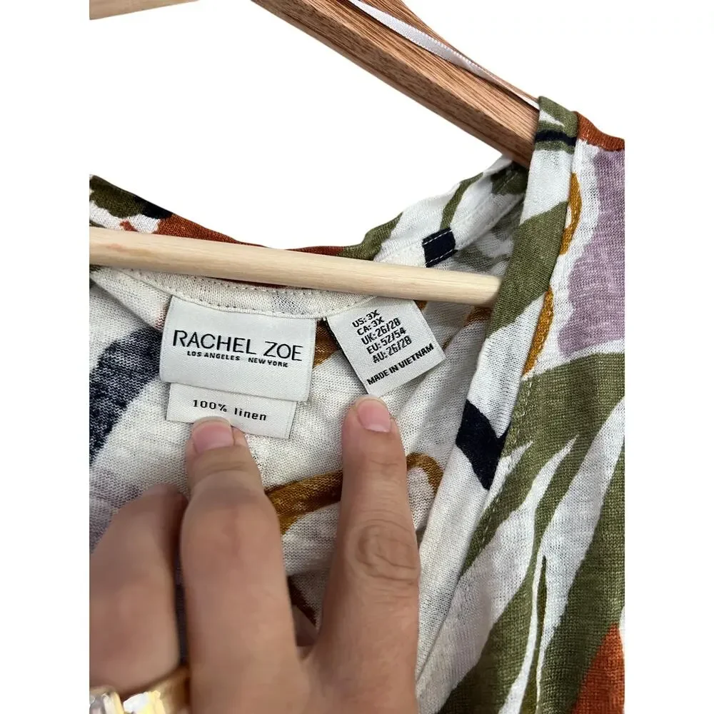 Rachel Zoe 100% Linen Floral Top - Summer Style 3XL - Picture 3 of 4